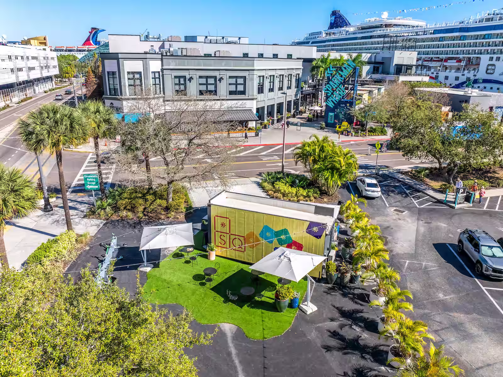 Nimble In front of the lovely Sparkman Wharf in Tampa shot from my DJI Mavic 3 Pro